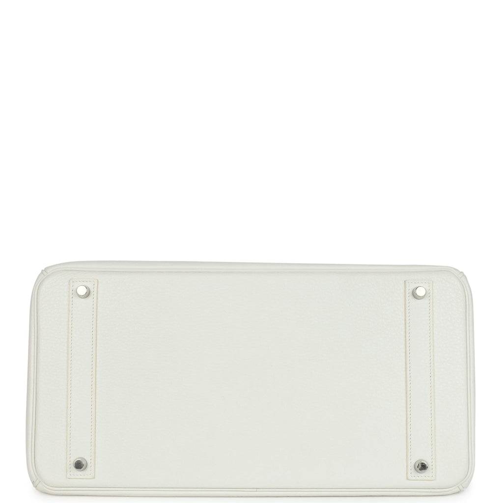 New Hermes Birkin 40 White Clemence Palladium Hardware