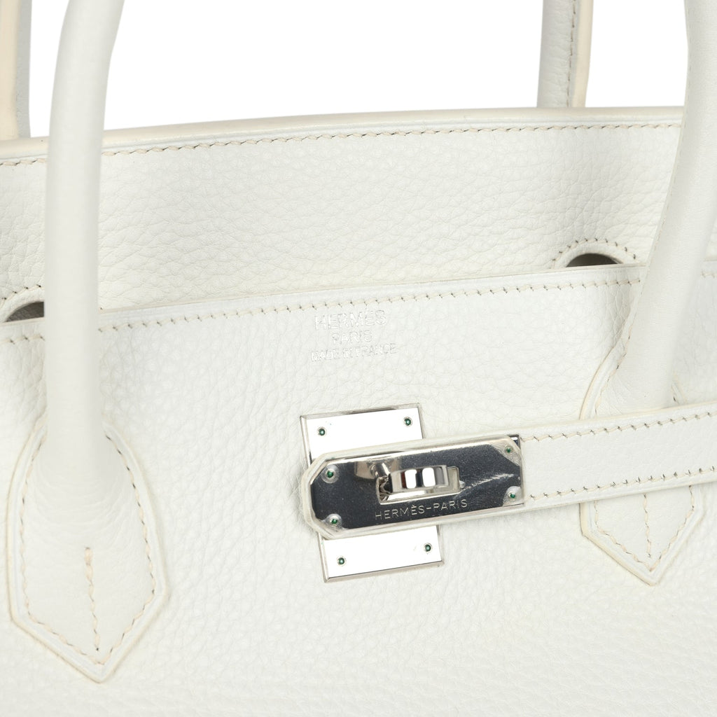 New Hermes Birkin 40 White Clemence Palladium Hardware