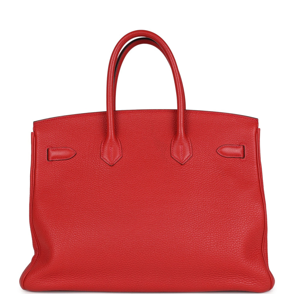 Pre-owned Hermes Birkin 35 Geranium Togo Palladium Hardware