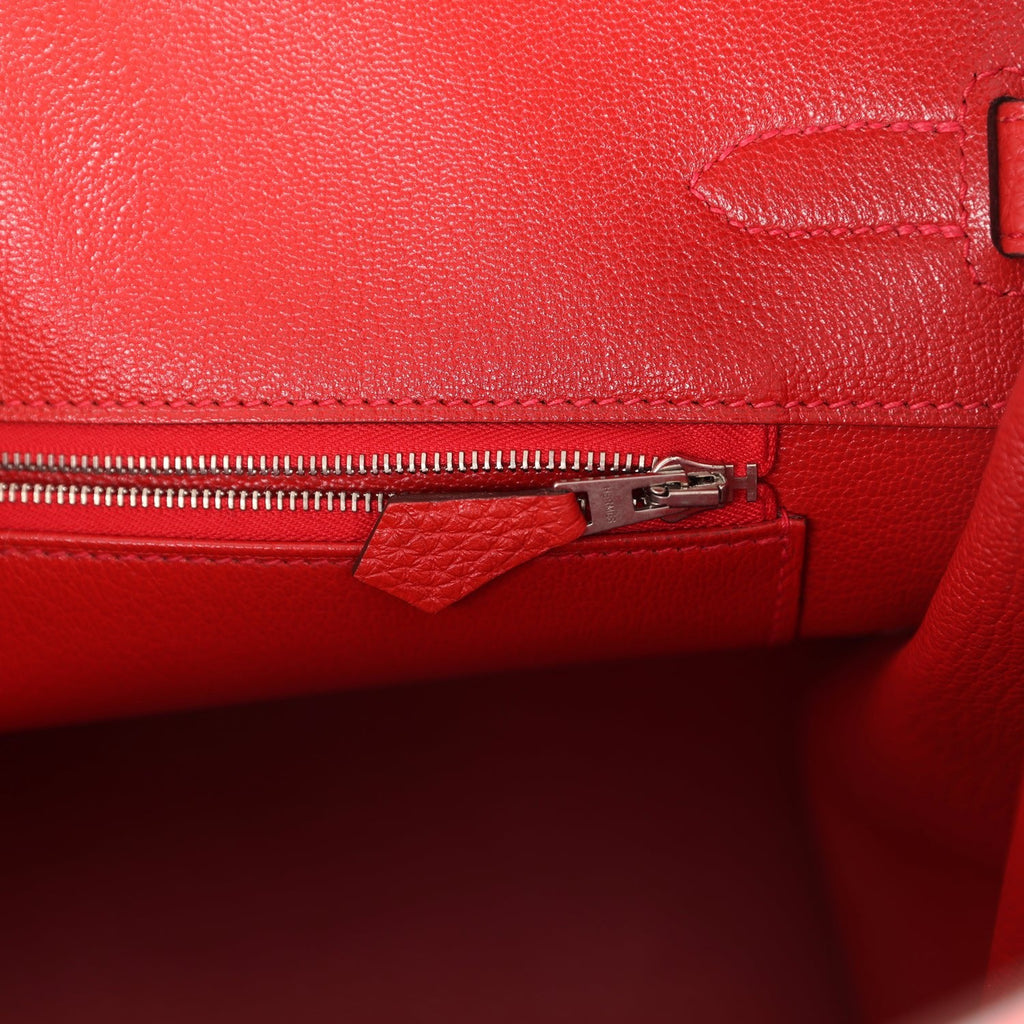 Pre-owned Hermes Birkin 35 Geranium Togo Palladium Hardware