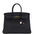 Hermes Birkin 35 Black Fjord Gold Hardware