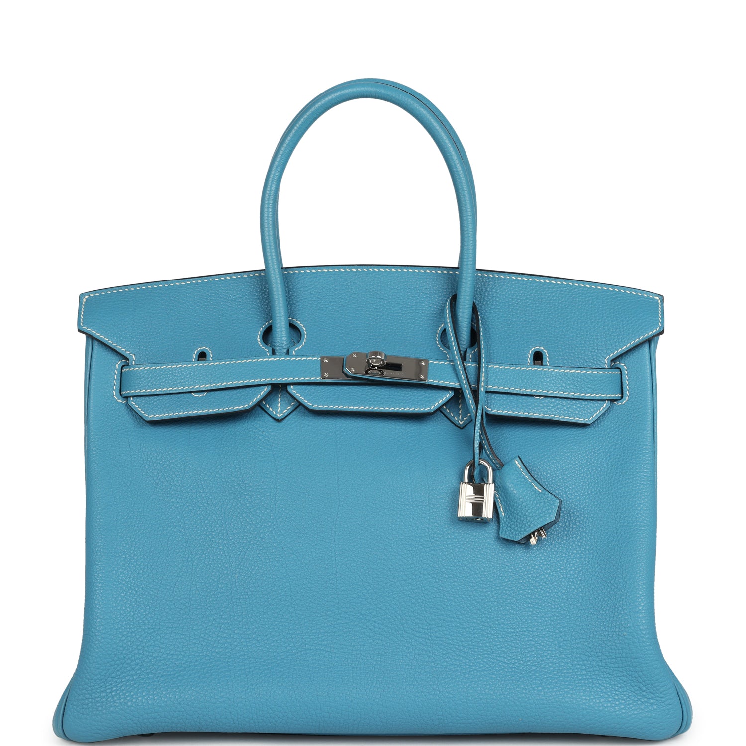 New Hermes Birkin 35 Blue Jean Togo Palladium Hardware