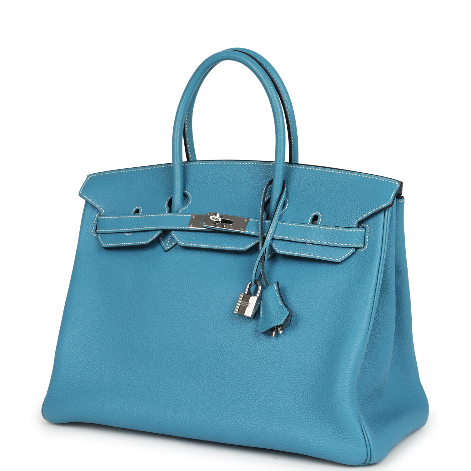 New Hermes Birkin 35 Blue Jean Togo Palladium Hardware