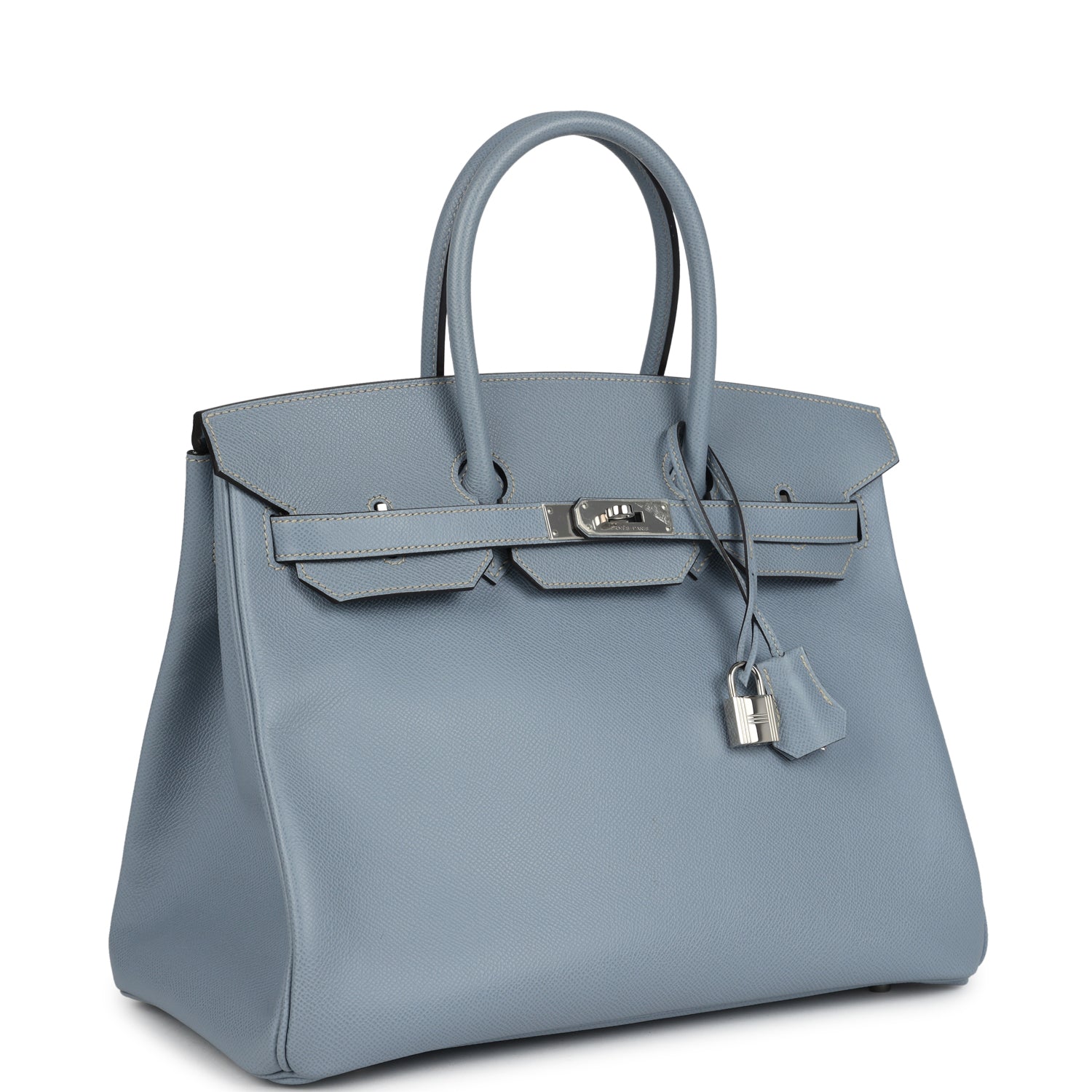 New Hermes Birkin 35 Bleu Lin Epsom Palladium Hardware