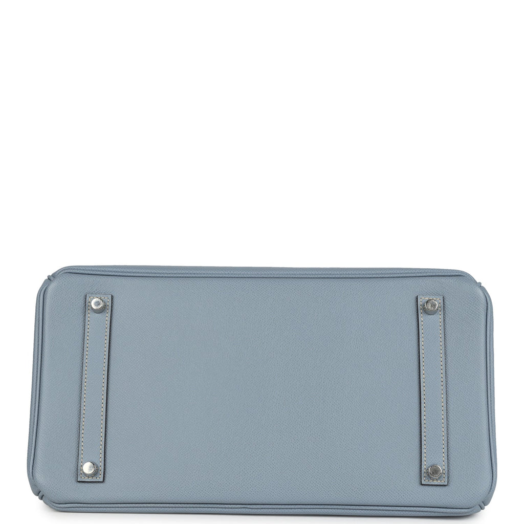 New Hermes Birkin 35 Bleu Lin Epsom Palladium Hardware
