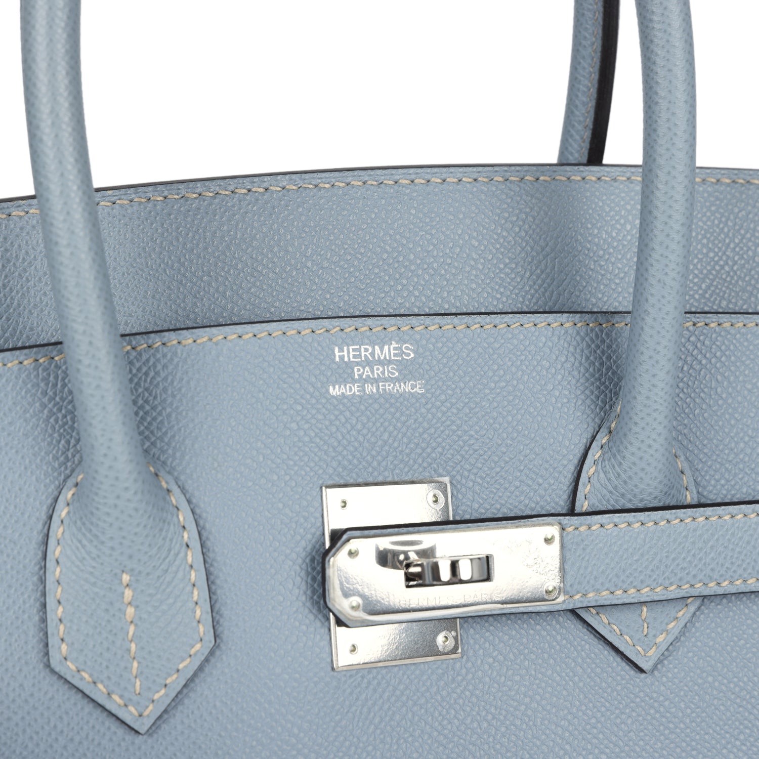 New Hermes Birkin 35 Bleu Lin Epsom Palladium Hardware