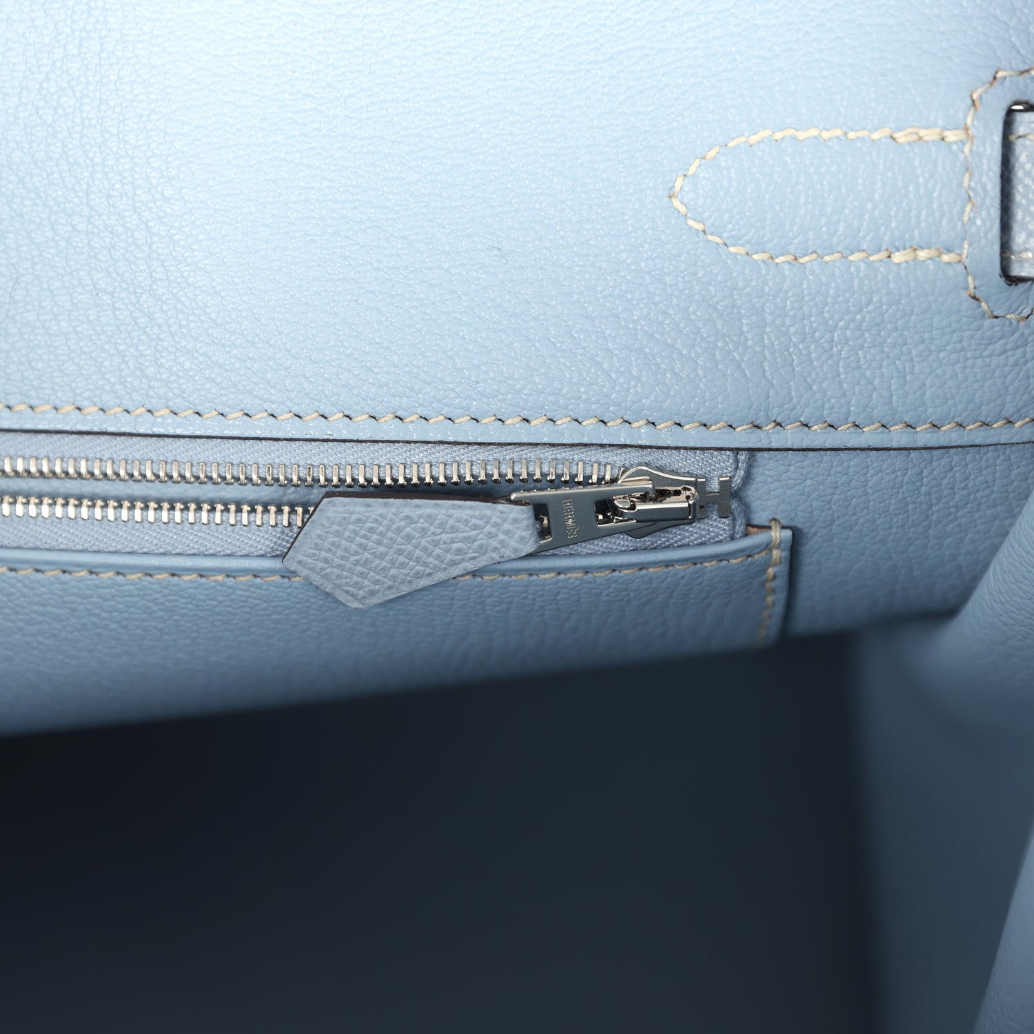 New Hermes Birkin 35 Bleu Lin Epsom Palladium Hardware