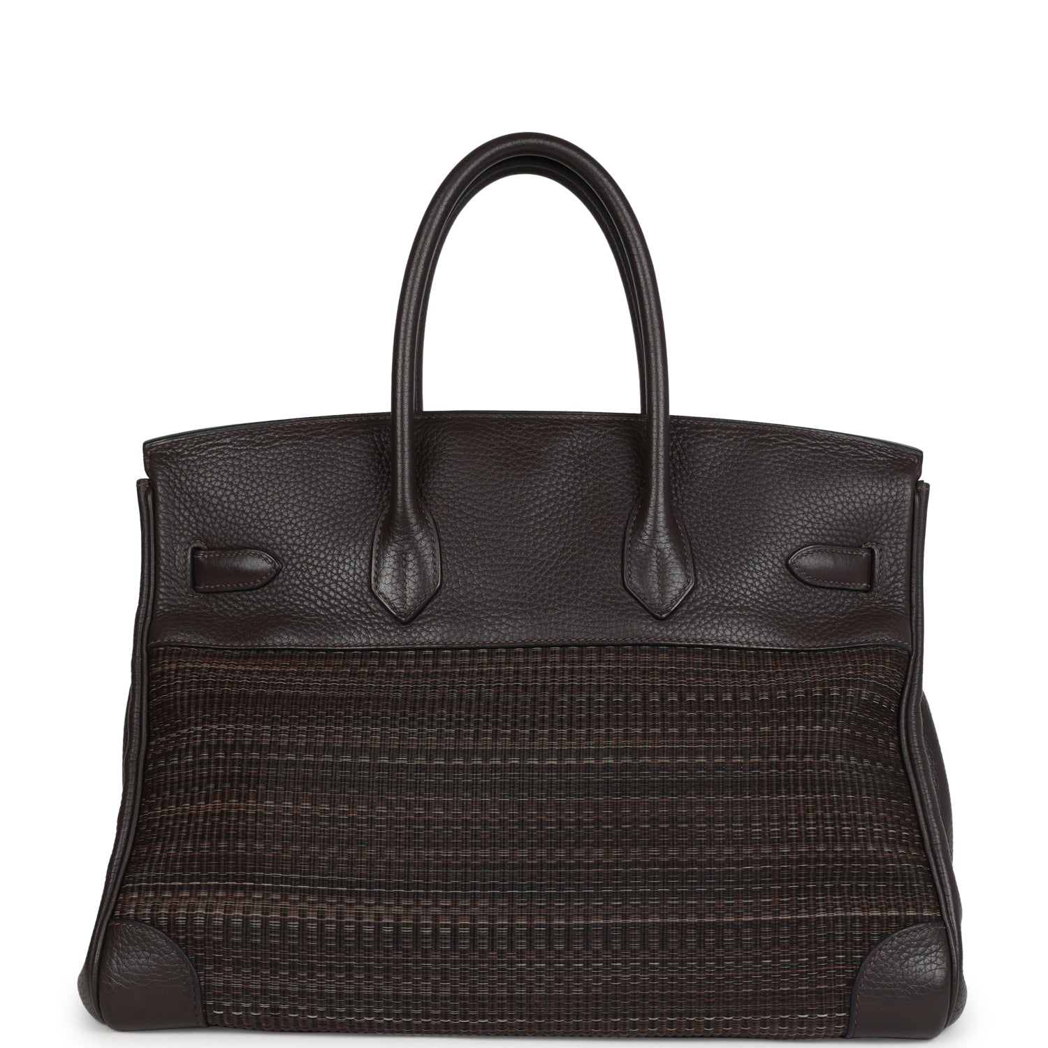 Hermes Birkin 35 Chocolate Clemence and Crinoline Gold Hardware