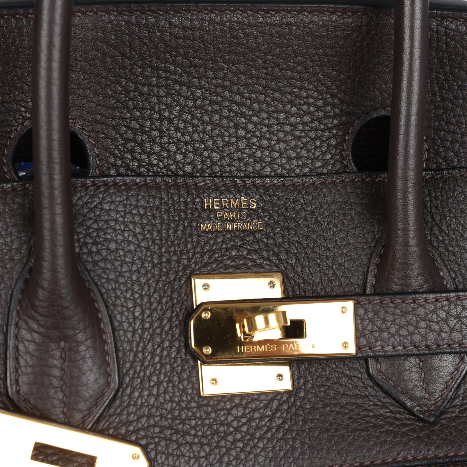 Hermes Birkin 35 Chocolate Clemence and Crinoline Gold Hardware