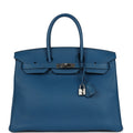 New Hermes Birkin 35 Bleu de Galice Togo Palladium Hardware