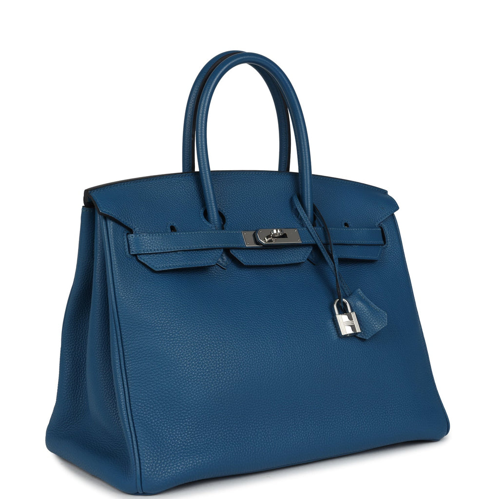 New Hermes Birkin 35 Bleu de Galice Togo Palladium Hardware