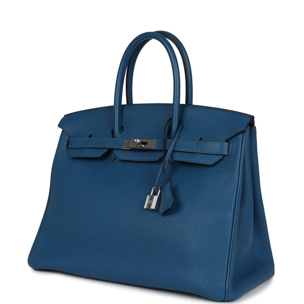 New Hermes Birkin 35 Bleu de Galice Togo Palladium Hardware