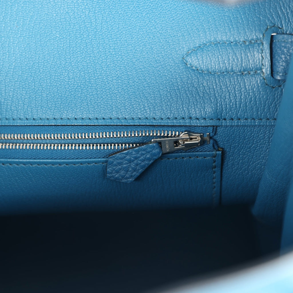 New Hermes Birkin 35 Bleu de Galice Togo Palladium Hardware