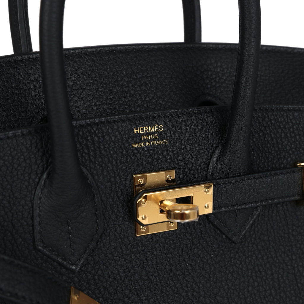 Hermes Birkin 25 Black Togo Gold Hardware