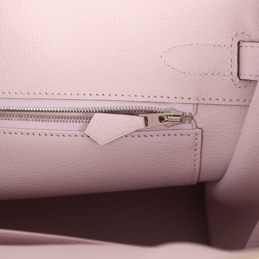 Hermes Birkin 30 Mauve Pale Clemence Palladium Hardware