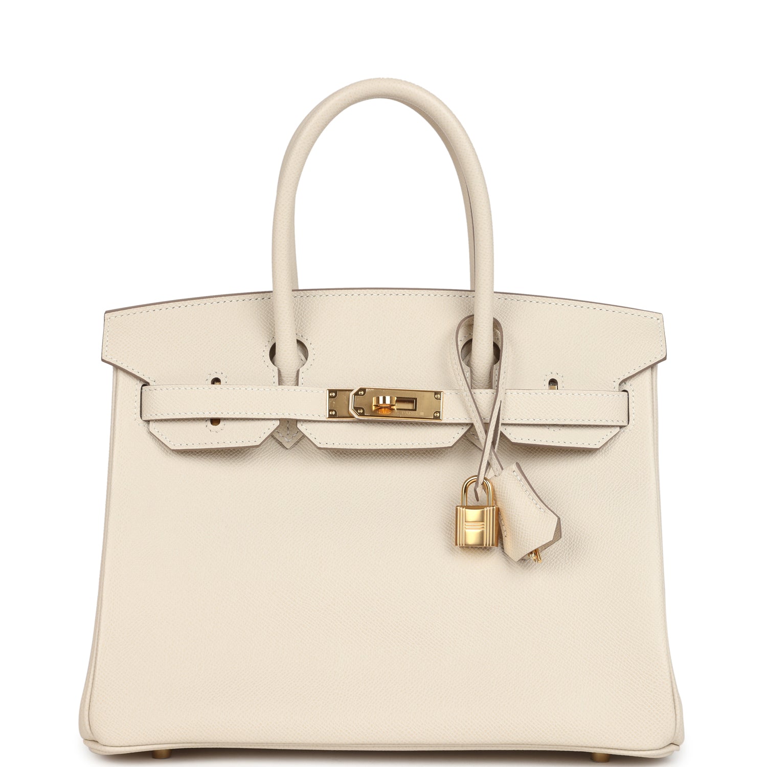Pre-owned Hermes Birkin 30 Craie Epsom Gold Hardware