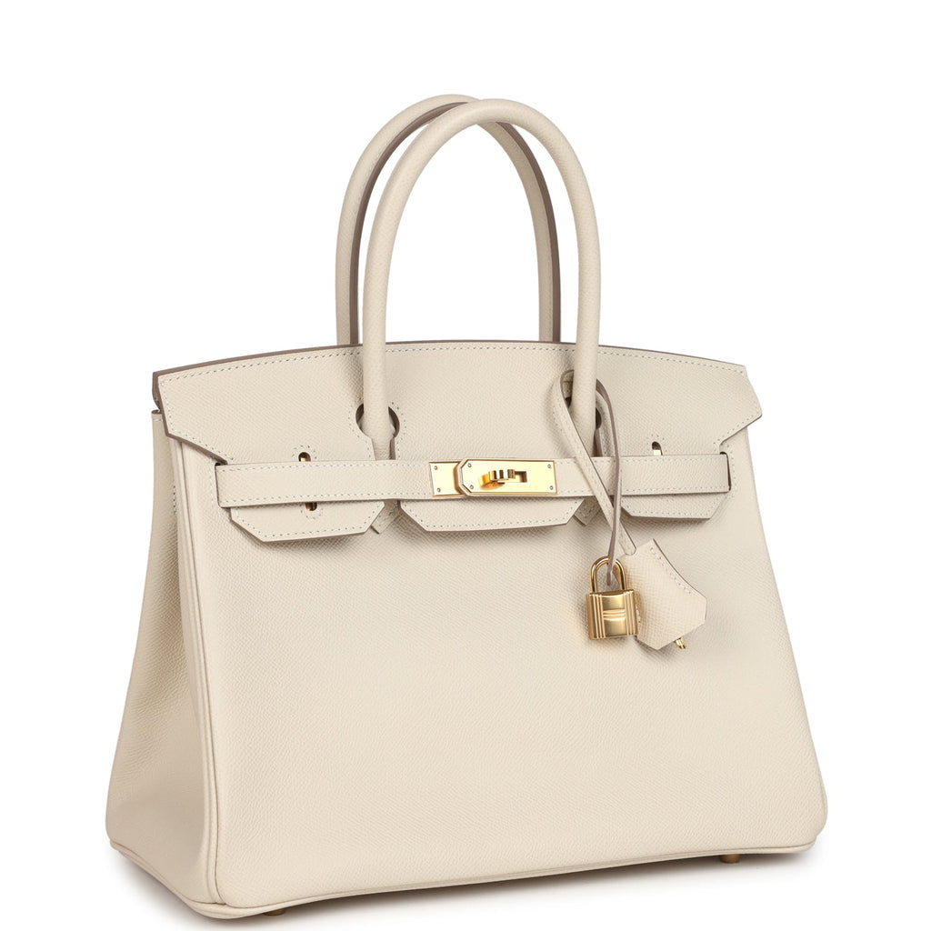 Pre-owned Hermes Birkin 30 Craie Epsom Gold Hardware