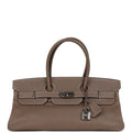 Hermes Shoulder Birkin 42 JPG Etoupe Clemence Palladium Hardware