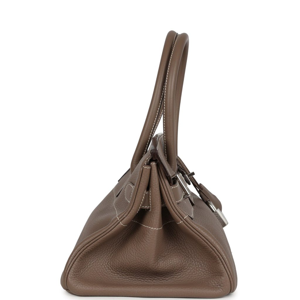 Hermes Shoulder Birkin 42 JPG Etoupe Clemence Palladium Hardware