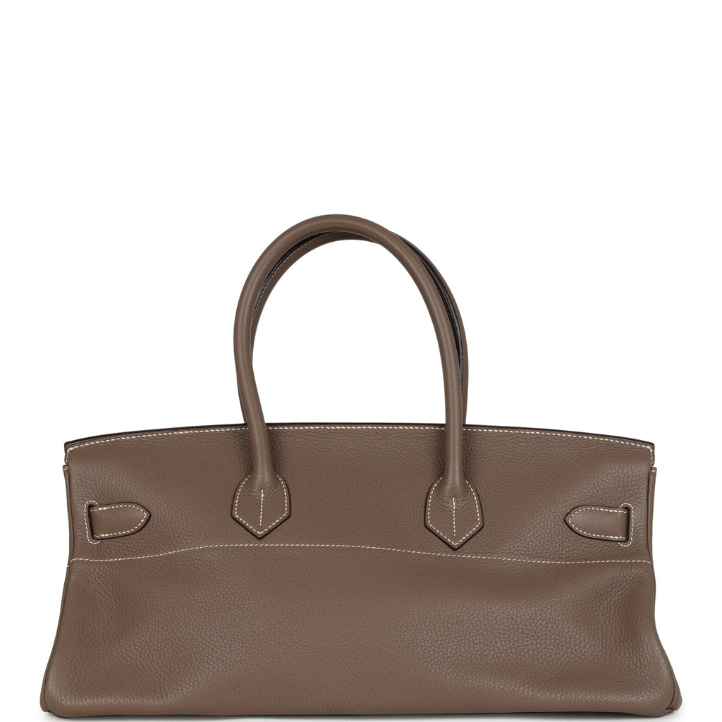 Hermes Shoulder Birkin 42 JPG Etoupe Clemence Palladium Hardware