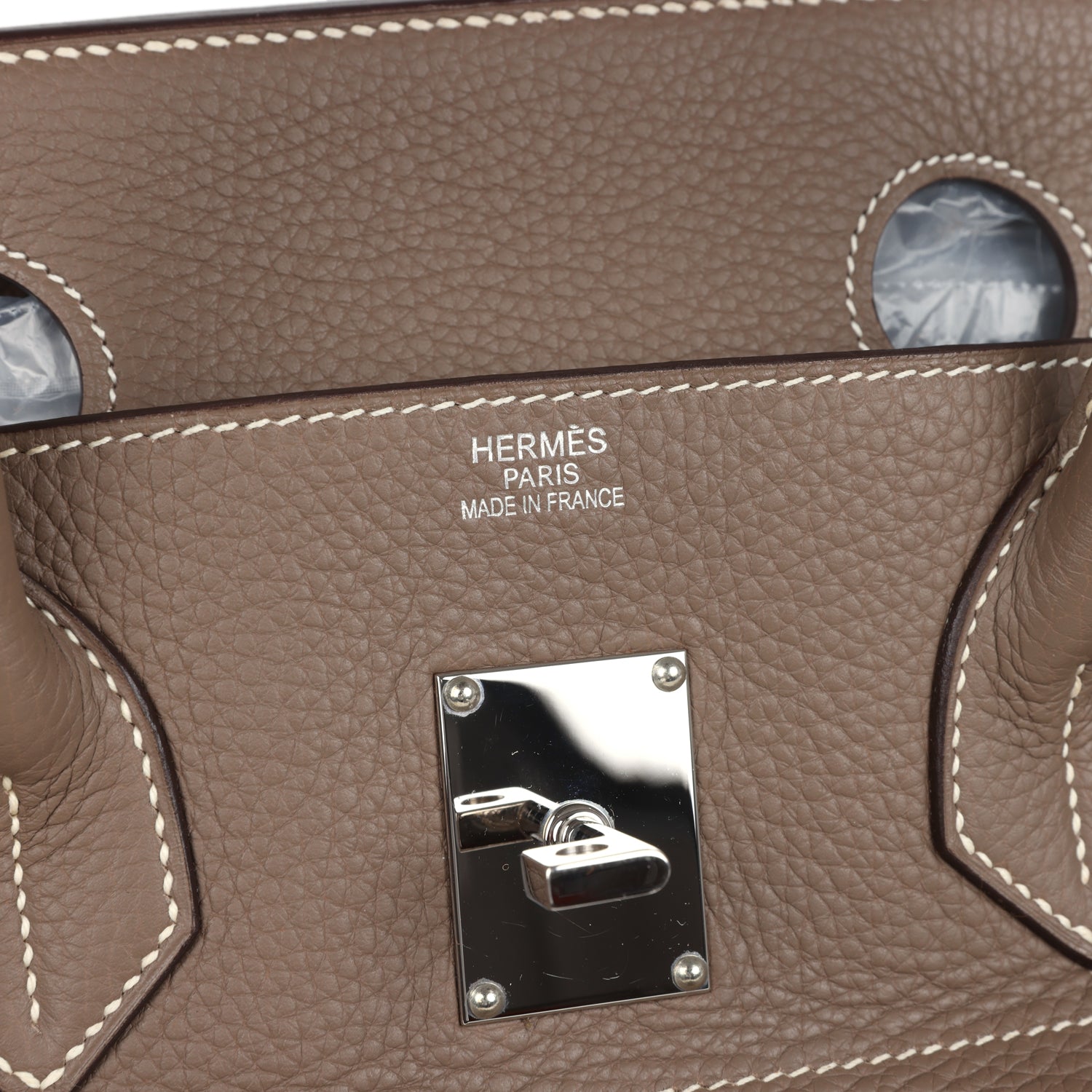 Hermes Shoulder Birkin 42 JPG Etoupe Clemence Palladium Hardware