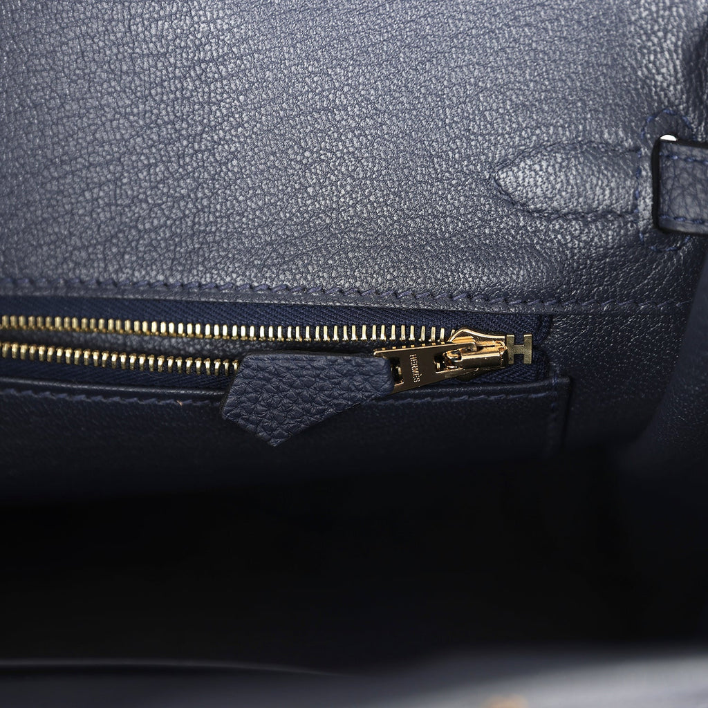 Hermes Birkin 25 Bleu Nuit Togo Gold Hardware