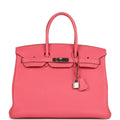 Pre-owned Hermes Birkin 35 Rose Lipstick Togo Palladium Hardware