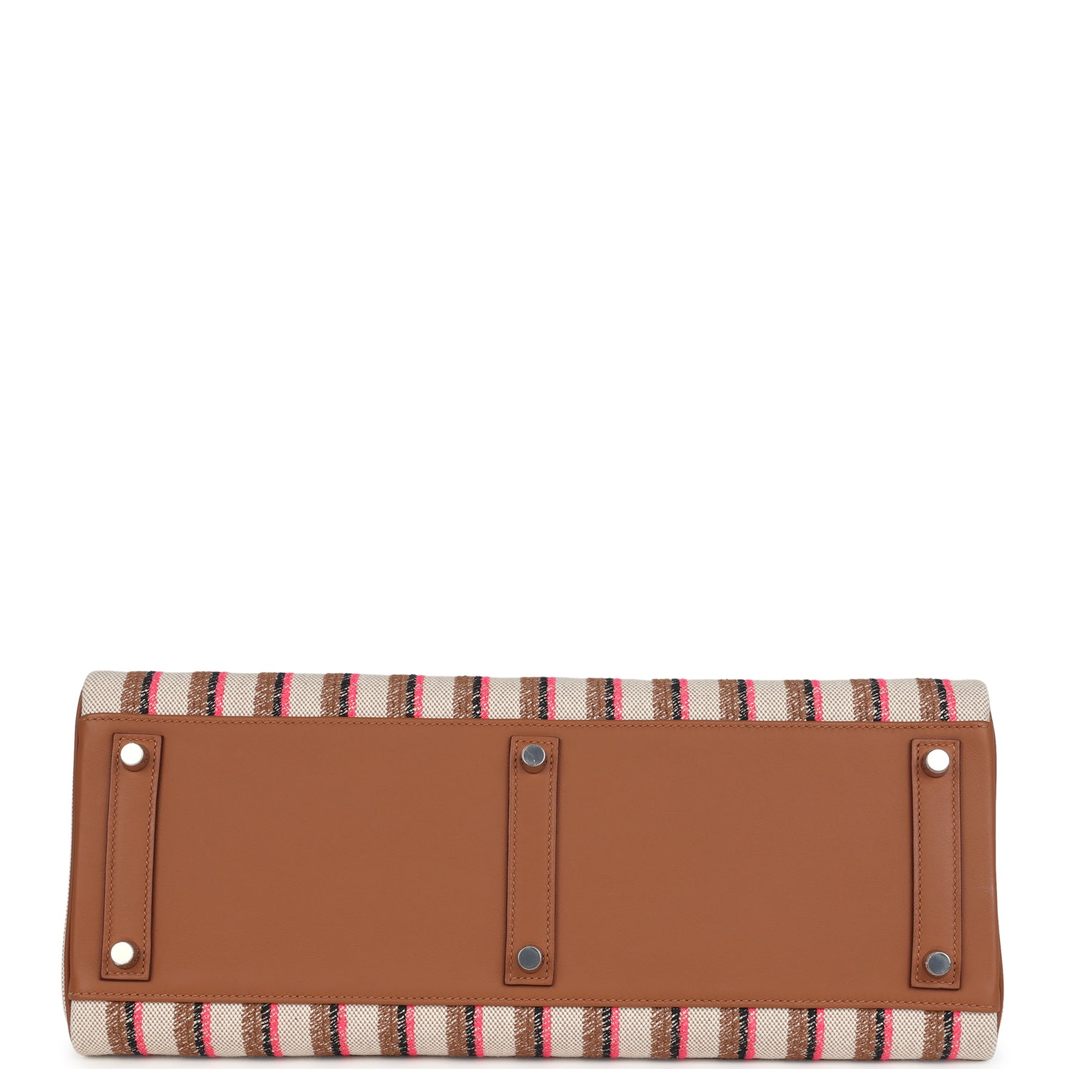 Hermes Shoulder Birkin Light 39 Multicolor Toile and Gold Swift Palladium Hardware