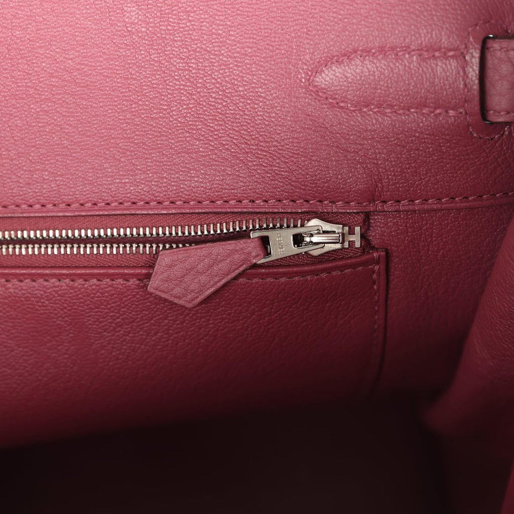 Pre-owned Hermes Birkin 35 Bois De Rose Fjord Palladium Hardware