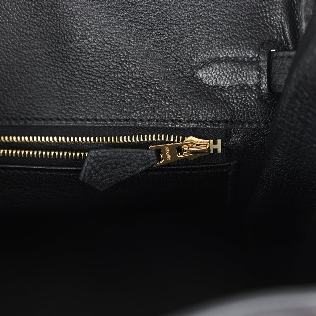 Hermes Birkin 25 Black Togo Gold Hardware