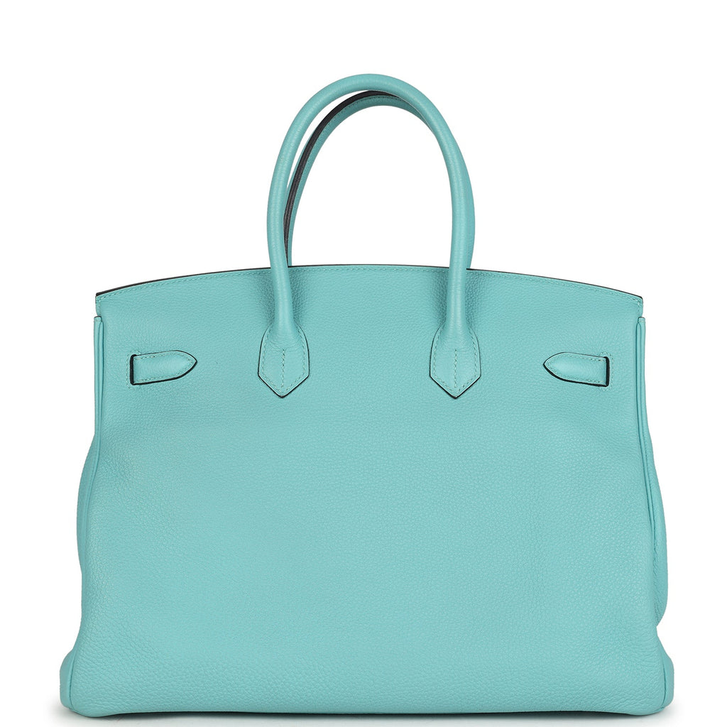 New Hermes Birkin 35 Bleu Atoll Togo Palladium Hardware
