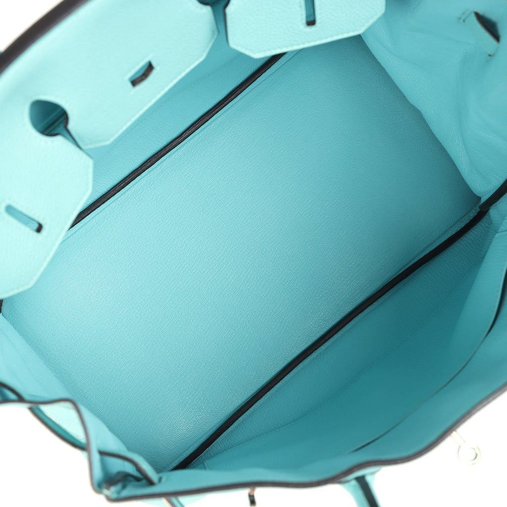 New Hermes Birkin 35 Bleu Atoll Togo Palladium Hardware