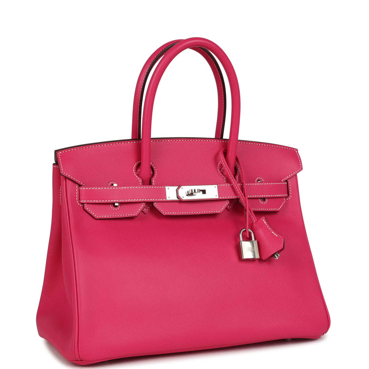Pre-owned Hermes Birkin 30 Rose Tyrien Epsom Palladium Hardware
