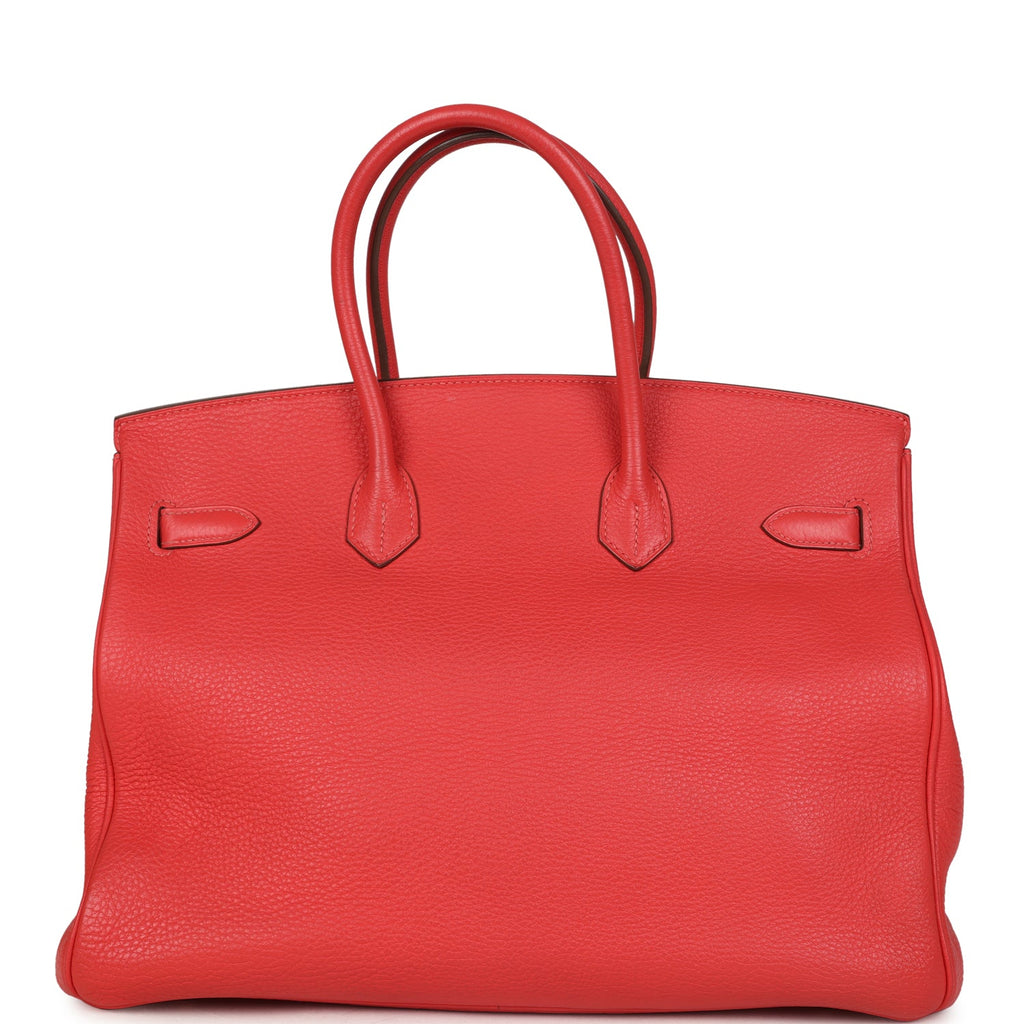 Pre-owned Hermes Birkin 35 Geranium Togo Gold Hardware