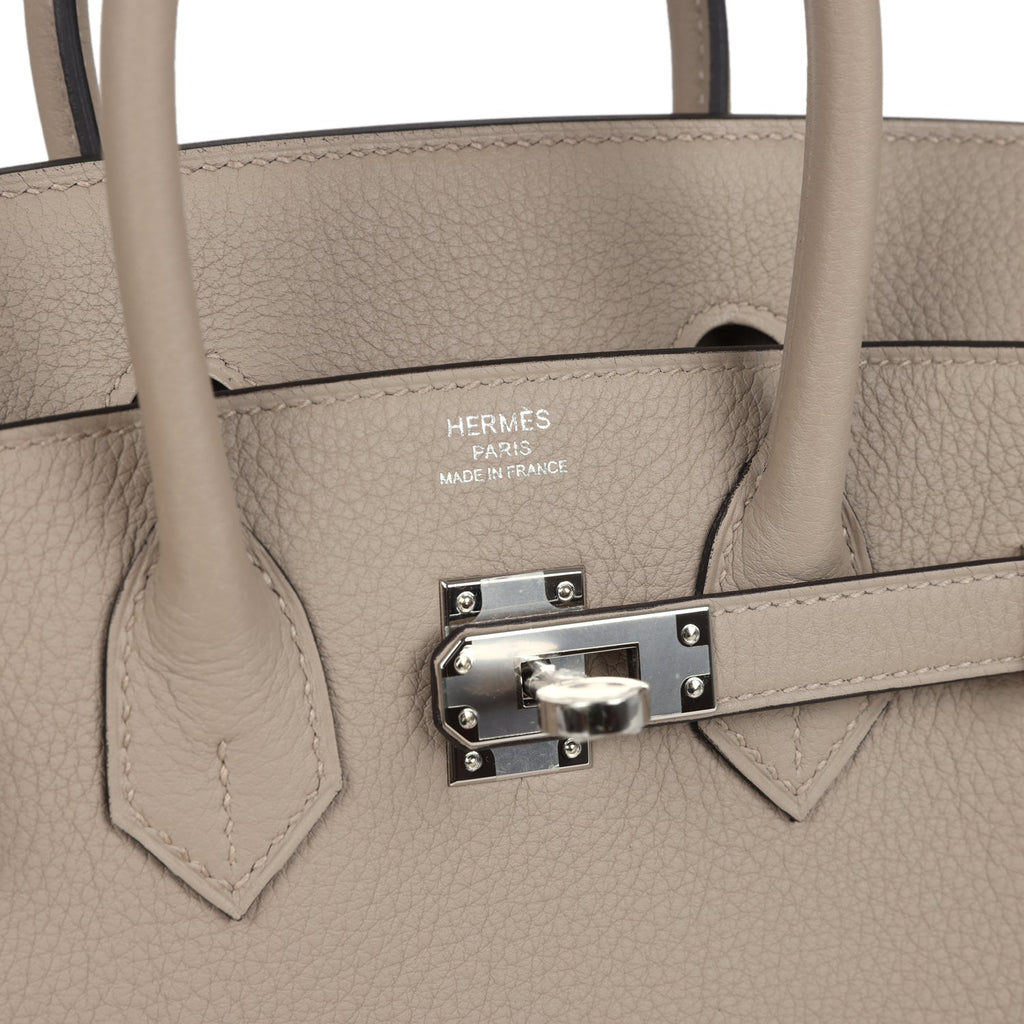 Hermes Birkin 25 Gris Tourterelle Togo Palladium Hardware