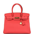 New Hermes Birkin 30 Bougainvillea Clemence Gold Hardware
