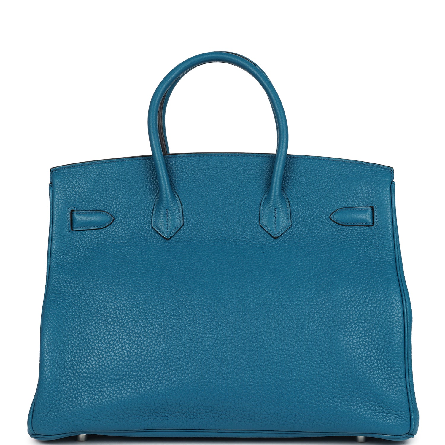 Pre-owned Hermes Birkin 35 Bleu Izmir Verso Clemence Palladium Hardware