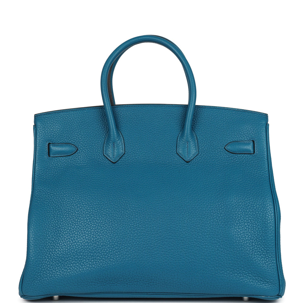 New Hermes Birkin 35 Bleu Izmir Verso Clemence Palladium Hardware