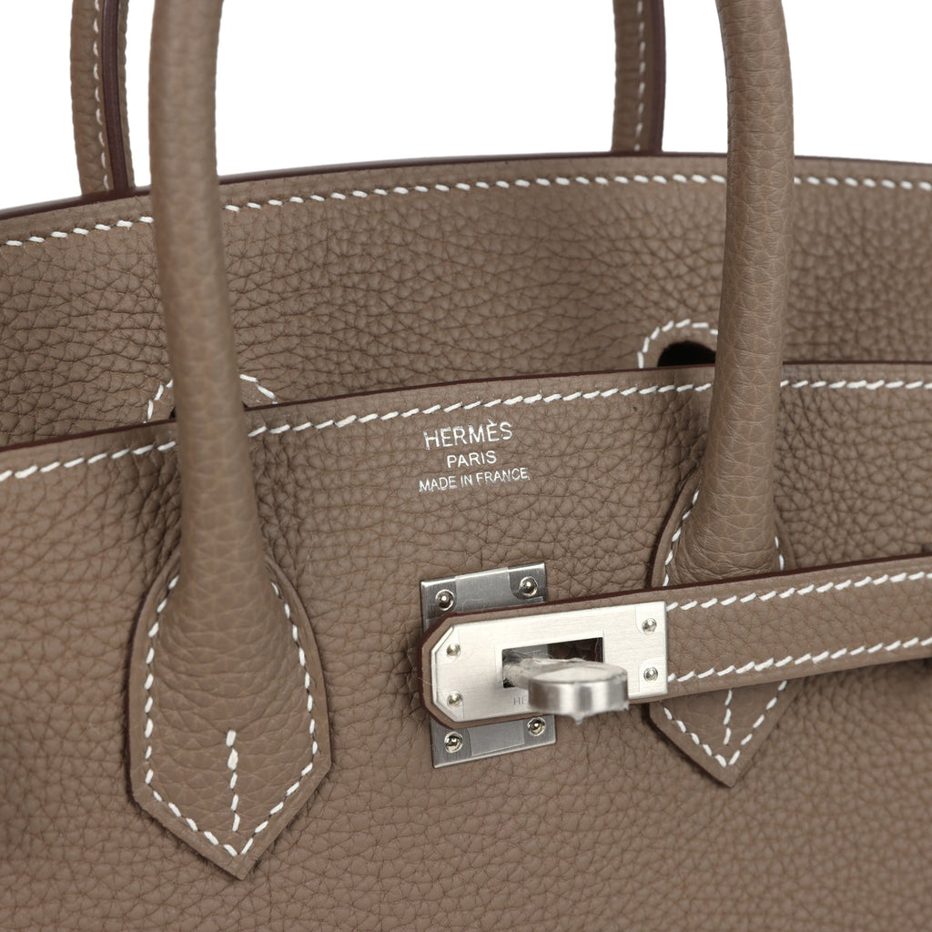 Hermes Birkin 25 Etoupe Togo Brushed Palladium Hardware