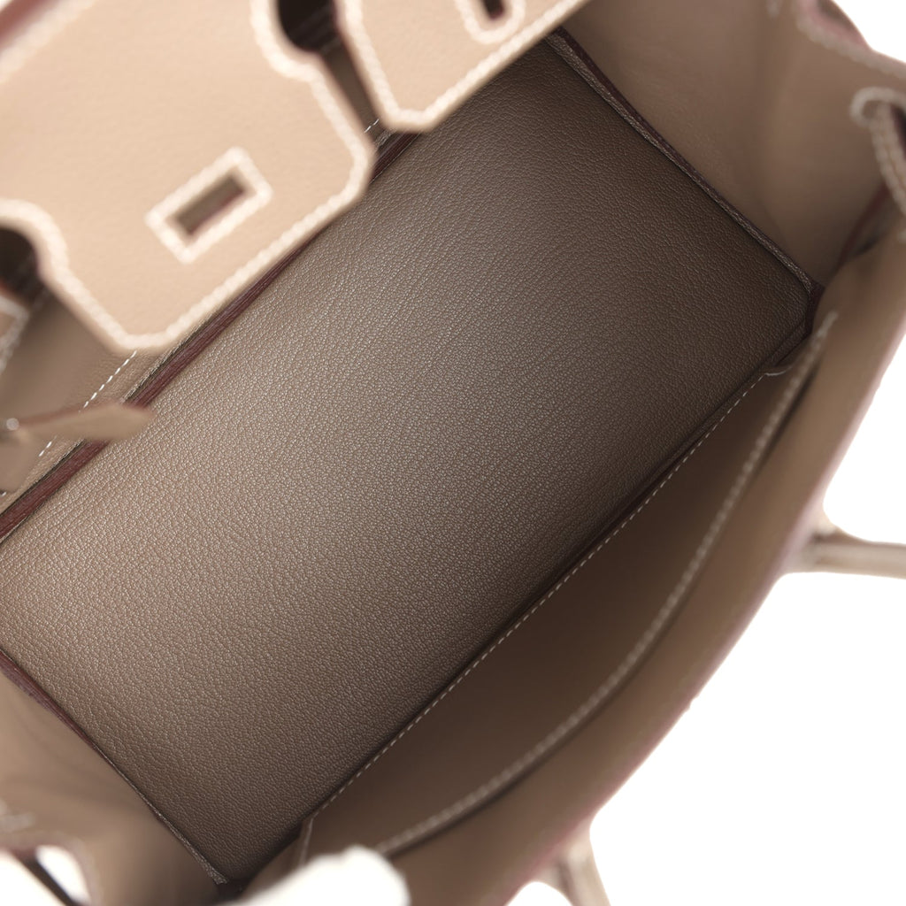 Hermes Birkin 25 Etoupe Togo Brushed Palladium Hardware