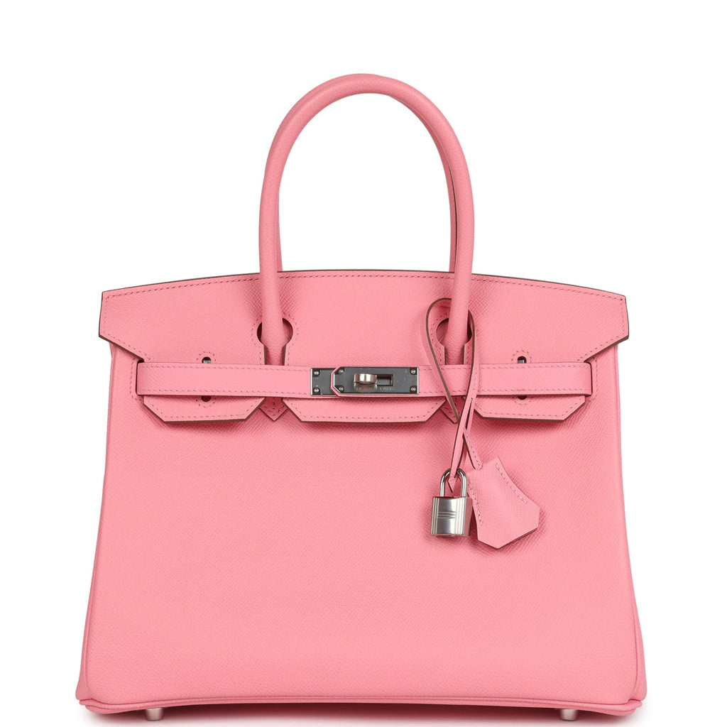 New Hermes Birkin 30 Rose Confetti Epsom Palladium Hardware