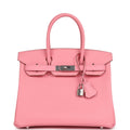 New Hermes Birkin 30 Rose Confetti Epsom Palladium Hardware