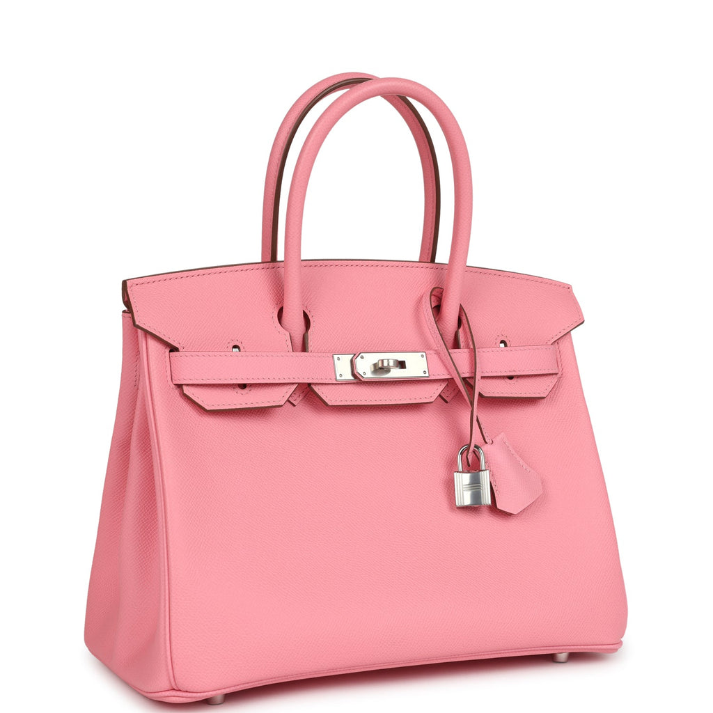 New Hermes Birkin 30 Rose Confetti Epsom Palladium Hardware