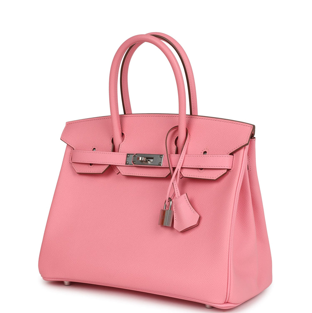 New Hermes Birkin 30 Rose Confetti Epsom Palladium Hardware