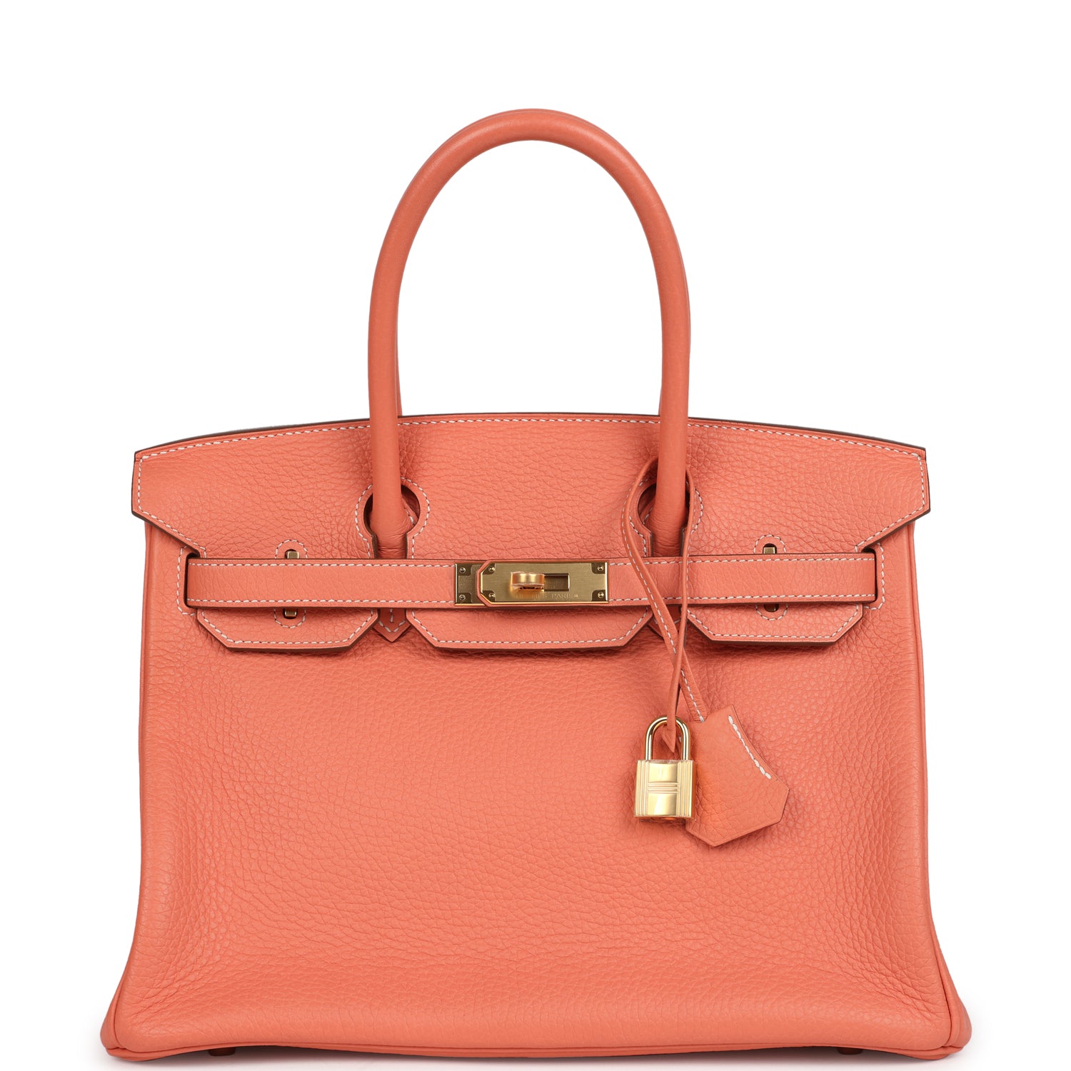 Pre-owned Hermes Birkin 30 Crevette Clemence Gold Hardware