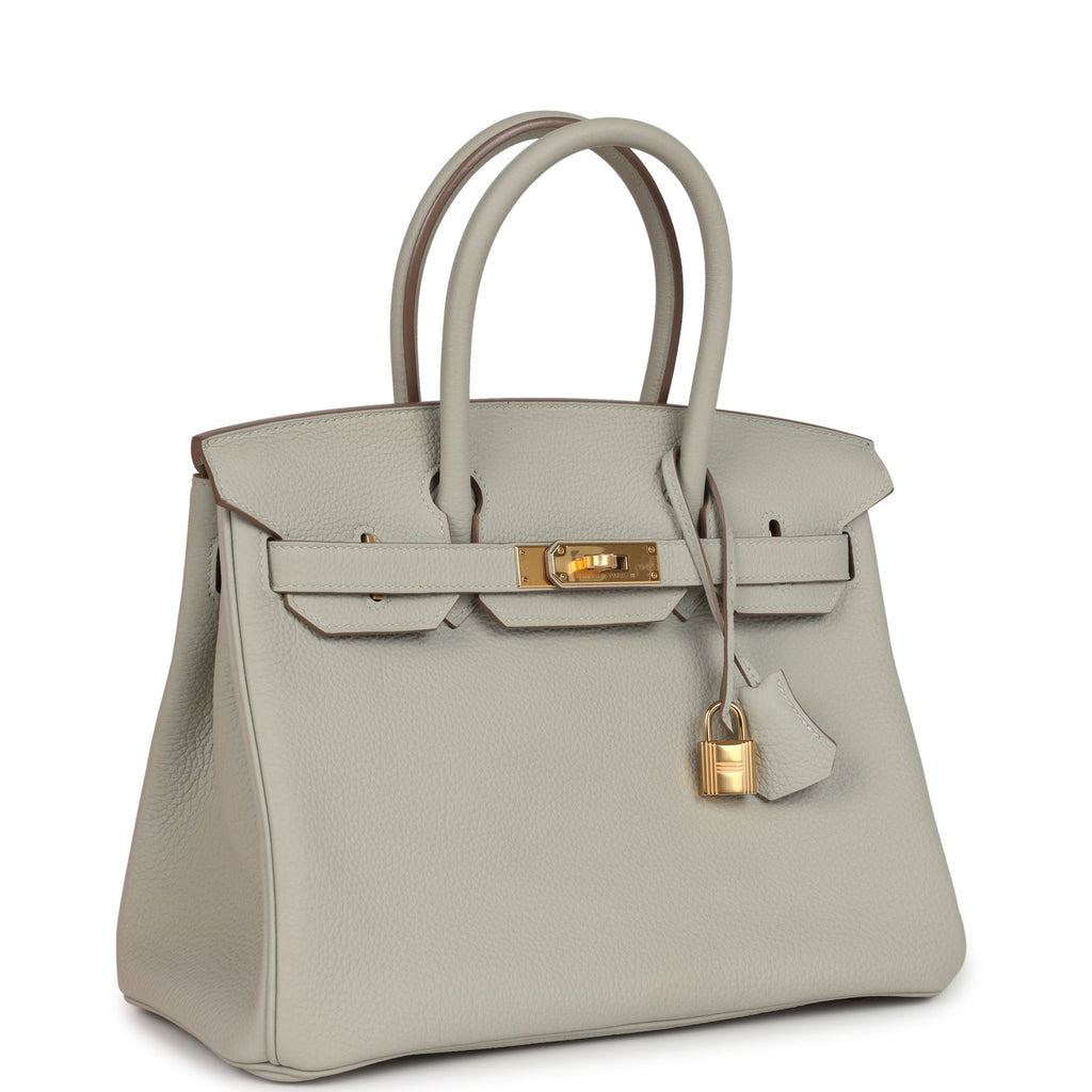New Hermes Birkin 30 Gris Perle Togo Gold Hardware