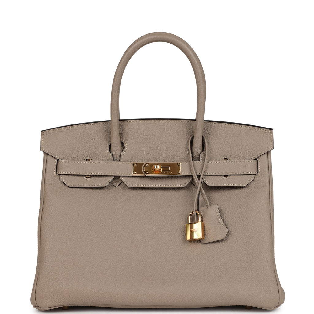 Hermes Birkin 30 Gris Tourterelle Togo Gold Hardware