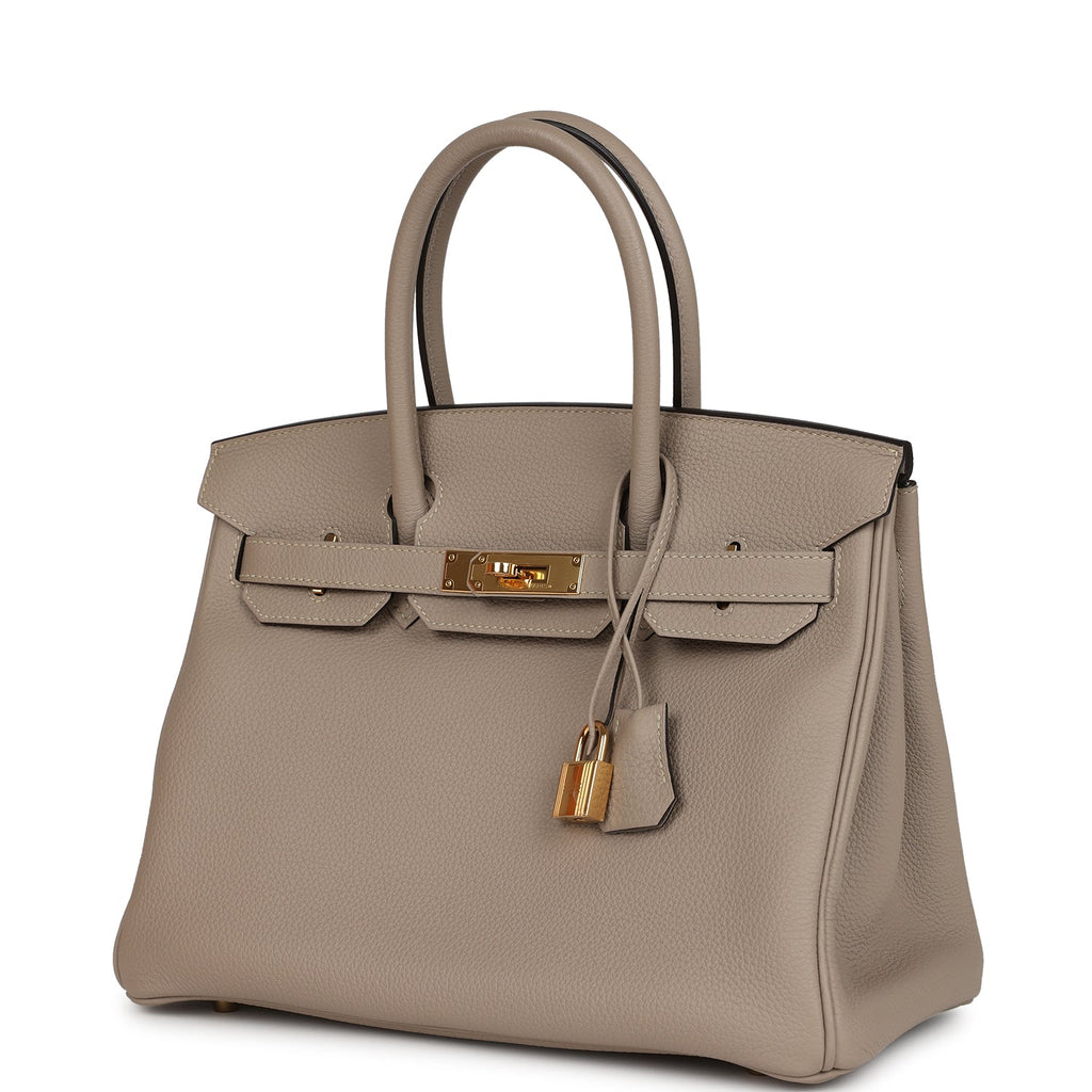 Hermes Birkin 30 Gris Tourterelle Togo Gold Hardware