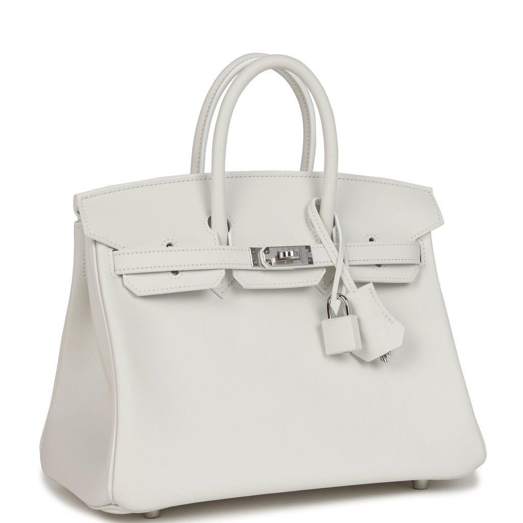 Hermes Birkin 25 New White Swift Palladium Hardware
