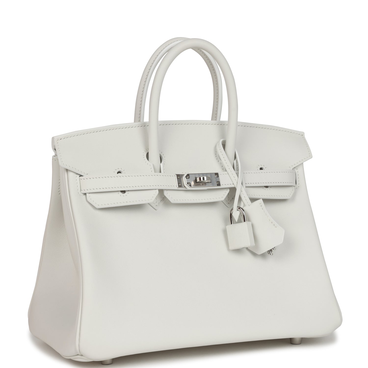 Hermes Birkin 25 New White Swift Palladium Hardware